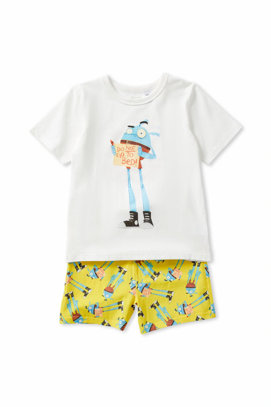 Short Sleeve Pyjama Set Yellow